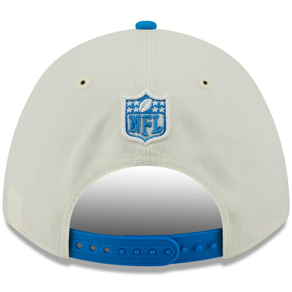 Detroit Lions New Era 2025 NFL Draft 9FORTY A-Frame M-Crown Adjustable Hat - Cream/Blue discount