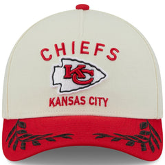 Kansas City Chiefs New Era 2025 NFL Draft 9FORTY A-Frame M-Crown Adjustable Hat - Cream/Red on sale