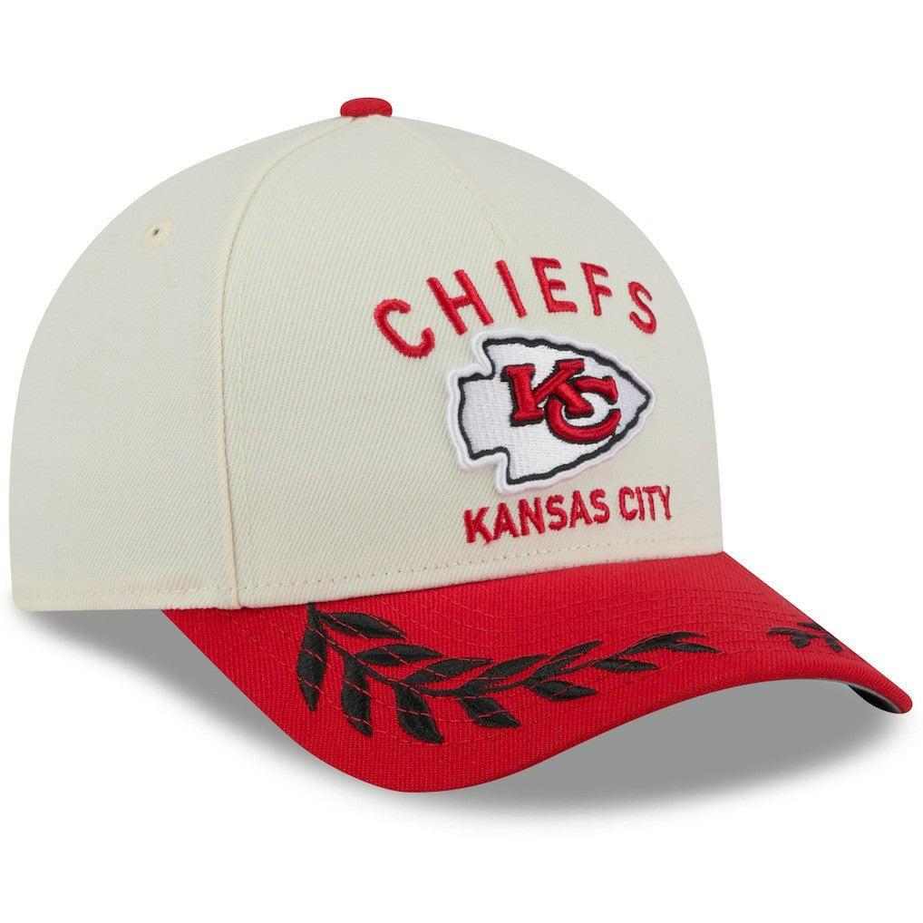 Kansas City Chiefs New Era 2025 NFL Draft 9FORTY A-Frame M-Crown Adjustable Hat - Cream/Red on sale