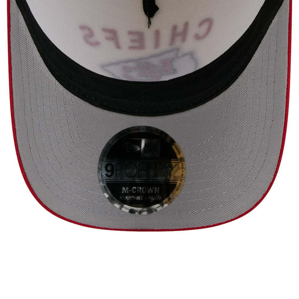 Kansas City Chiefs New Era 2025 NFL Draft 9FORTY A-Frame M-Crown Adjustable Hat - Cream/Red on sale