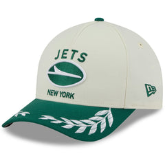 New York Jets New Era 2025 NFL Draft 9FORTY A-Frame M-Crown Adjustable Hat - Cream/Green for sale