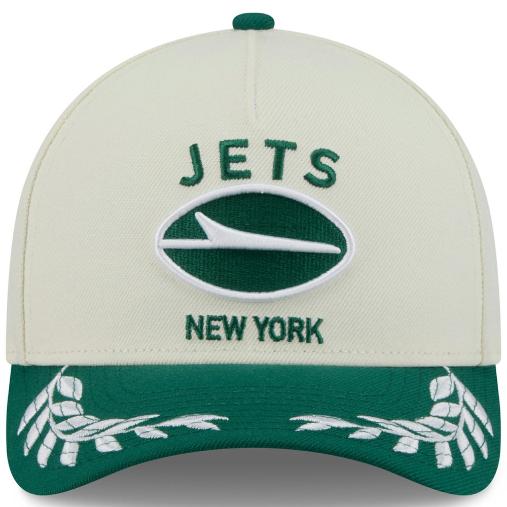 New York Jets New Era 2025 NFL Draft 9FORTY A-Frame M-Crown Adjustable Hat - Cream/Green for sale