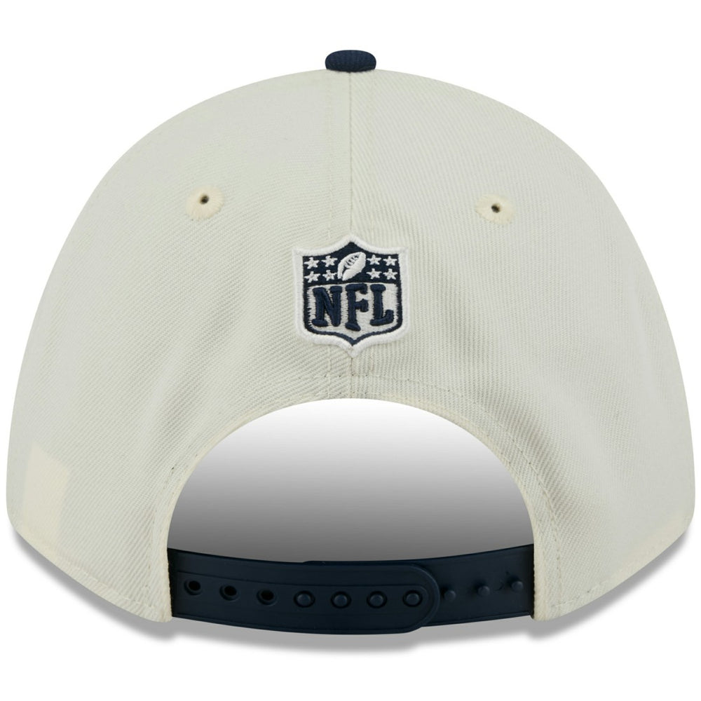 Tennessee Titans New Era 2025 NFL Draft 9FORTY A-Frame M-Crown Adjustable Hat - Cream/Navy for sale