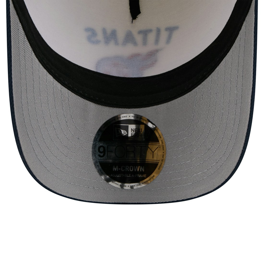 Tennessee Titans New Era 2025 NFL Draft 9FORTY A-Frame M-Crown Adjustable Hat - Cream/Navy for sale