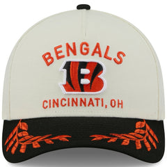 Cincinnati Bengals New Era 2025 NFL Draft 9FORTY A-Frame M-Crown Adjustable Hat - Cream/Black on sale