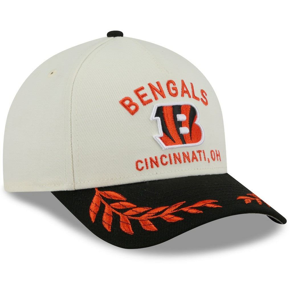 Cincinnati Bengals New Era 2025 NFL Draft 9FORTY A-Frame M-Crown Adjustable Hat - Cream/Black on sale