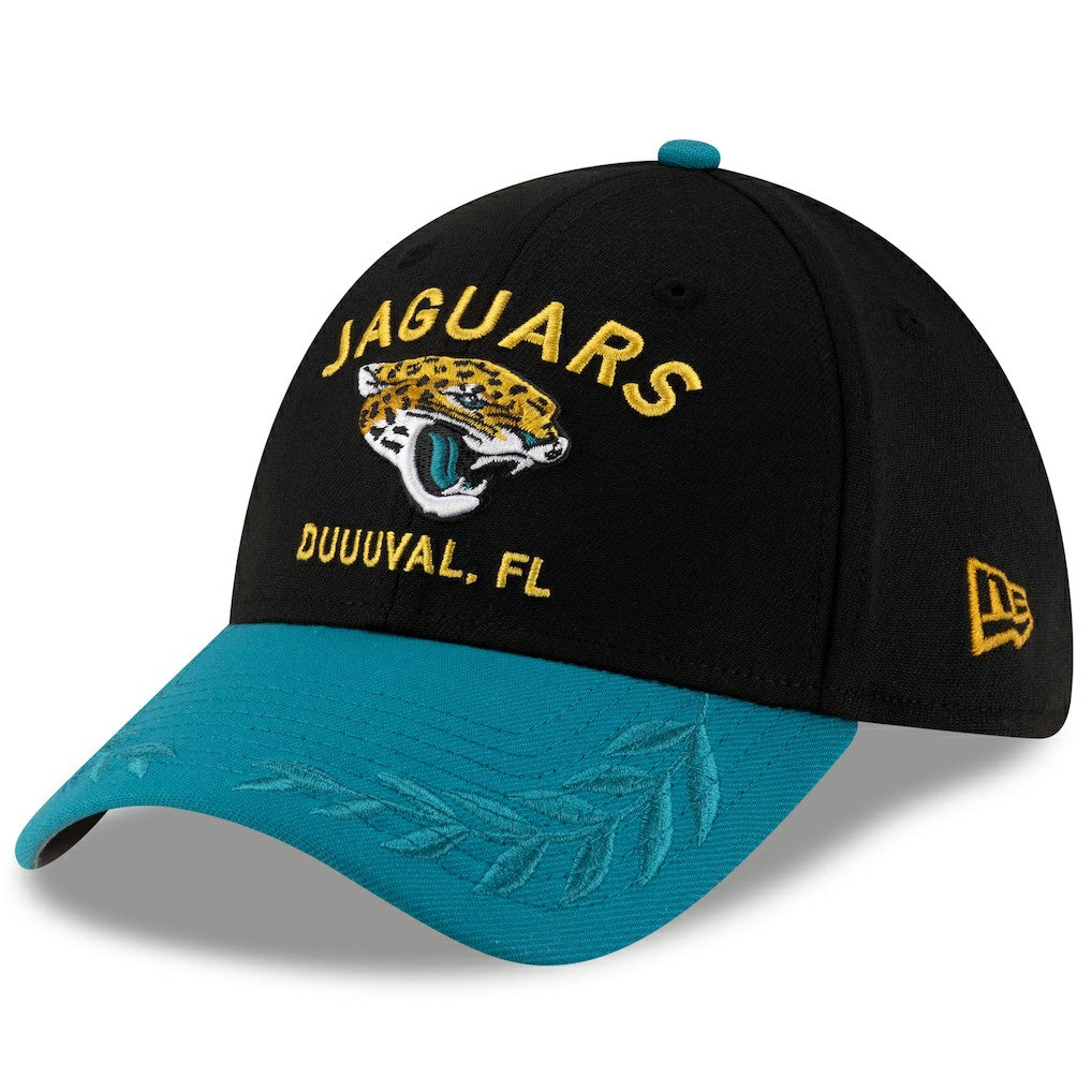 Jacksonville Jaguars New Era 2025 NFL Draft 39THIRTY Flex Hat - Black/Teal outlet