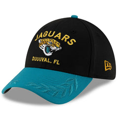 Jacksonville Jaguars New Era 2025 NFL Draft 39THIRTY Flex Hat - Black/Teal outlet