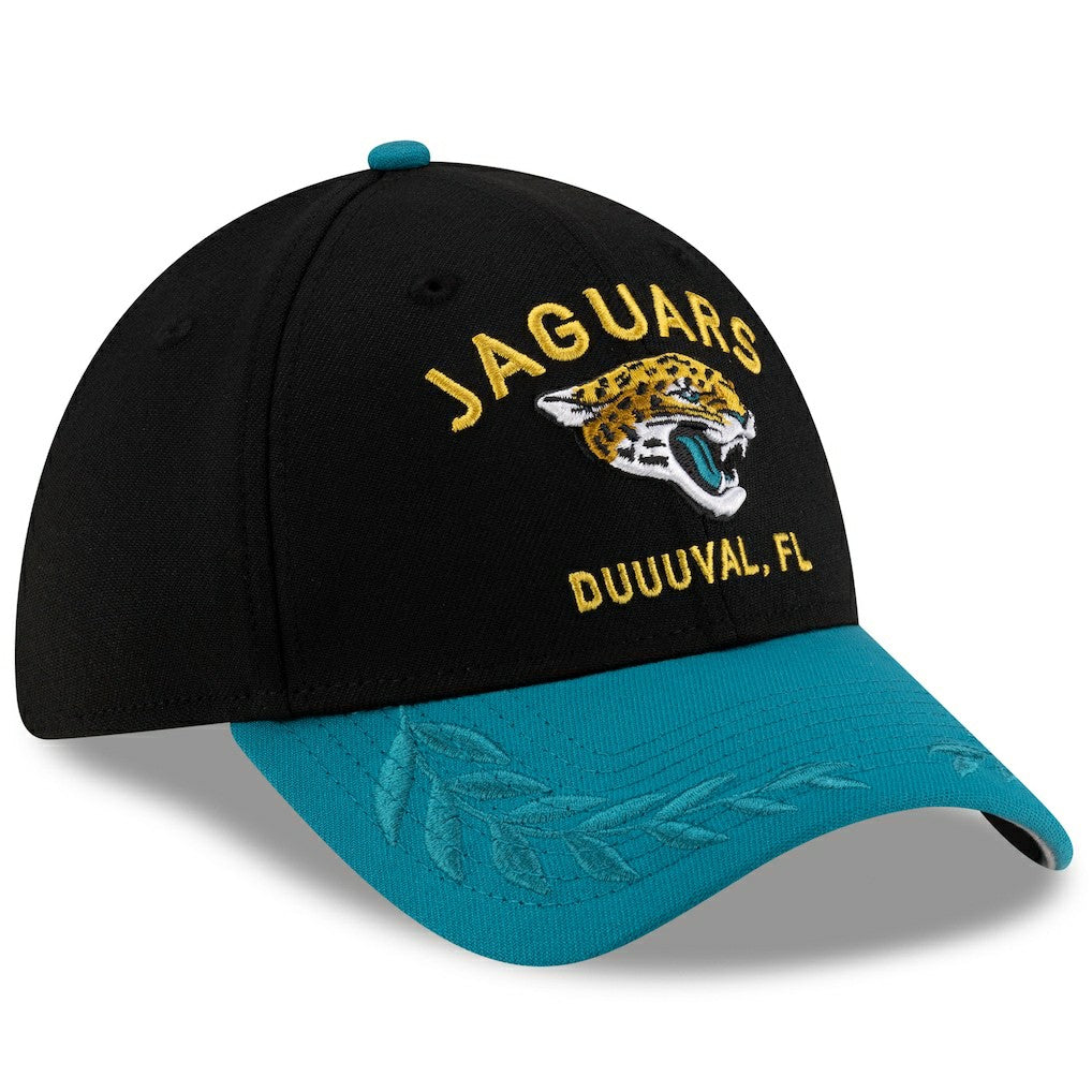 Jacksonville Jaguars New Era 2025 NFL Draft 39THIRTY Flex Hat - Black/Teal outlet