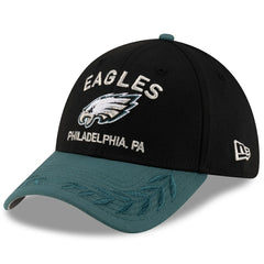 Philadelphia Eagles New Era 2025 NFL Draft 39THIRTY Flex Hat - Black/Midnight Green sale