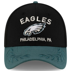 Philadelphia Eagles New Era 2025 NFL Draft 39THIRTY Flex Hat - Black/Midnight Green sale