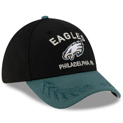 Philadelphia Eagles New Era 2025 NFL Draft 39THIRTY Flex Hat - Black/Midnight Green sale