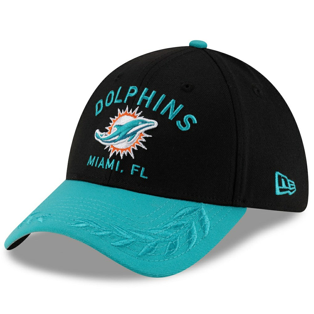 Miami Dolphins New Era 2025 NFL Draft 39THIRTY Flex Hat - Black/Aqua discount