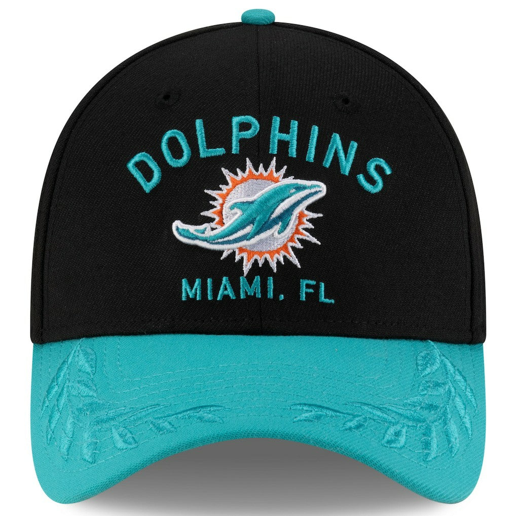Miami Dolphins New Era 2025 NFL Draft 39THIRTY Flex Hat - Black/Aqua discount