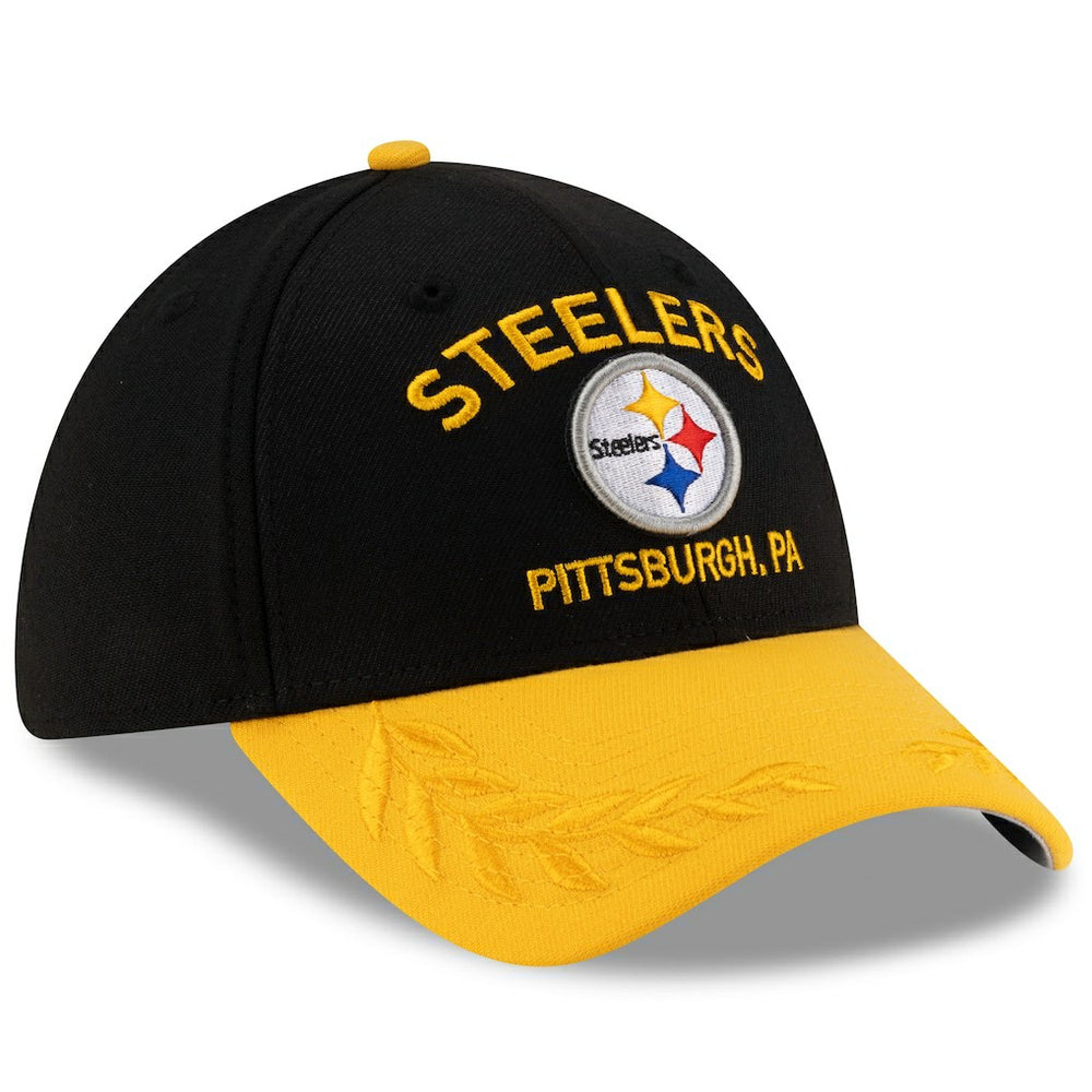 Pittsburgh Steelers New Era 2025 NFL Draft 39THIRTY Flex Hat - Black/Gold discount