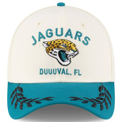 Jacksonville Jaguars New Era 2025 NFL Draft 39THIRTY Flex Hat - Cream/Teal on sale