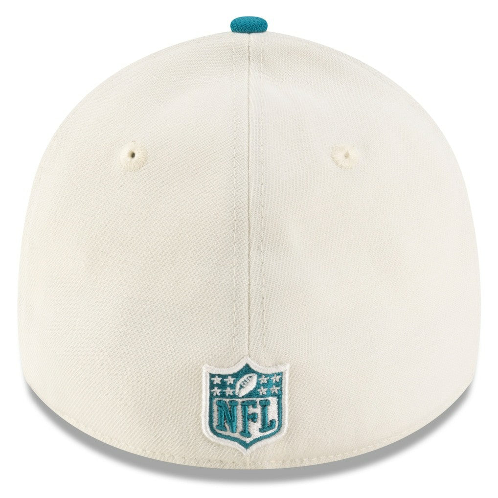 Jacksonville Jaguars New Era 2025 NFL Draft 39THIRTY Flex Hat - Cream/Teal on sale
