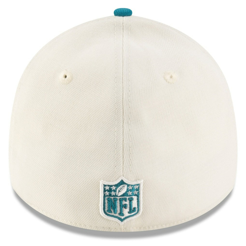 Jacksonville Jaguars New Era 2025 NFL Draft 39THIRTY Flex Hat - Cream/Teal on sale