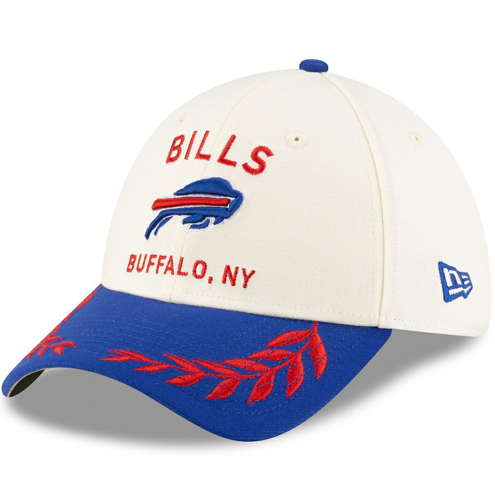 Buffalo Bills New Era 2025 NFL Draft 39THIRTY Flex Hat - Cream/Royal sale