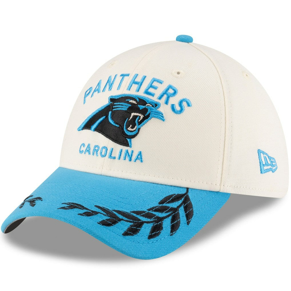 Carolina Panthers New Era 2025 NFL Draft 39THIRTY Flex Hat - Cream/Blue discount