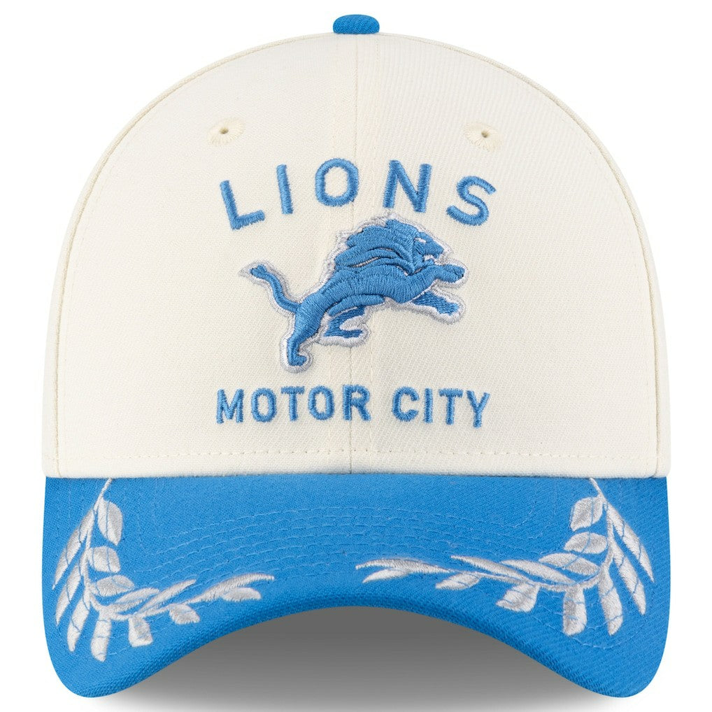 Detroit Lions New Era 2025 NFL Draft 39THIRTY Flex Hat - Cream/Blue outlet