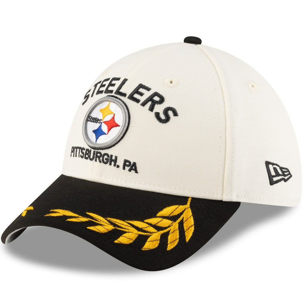 Pittsburgh Steelers New Era 2025 NFL Draft 39THIRTY Flex Hat - Cream/Black outlet