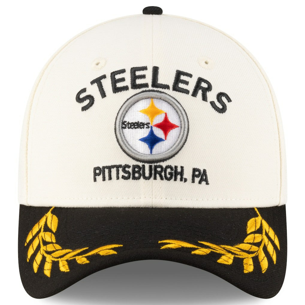 Pittsburgh Steelers New Era 2025 NFL Draft 39THIRTY Flex Hat - Cream/Black outlet