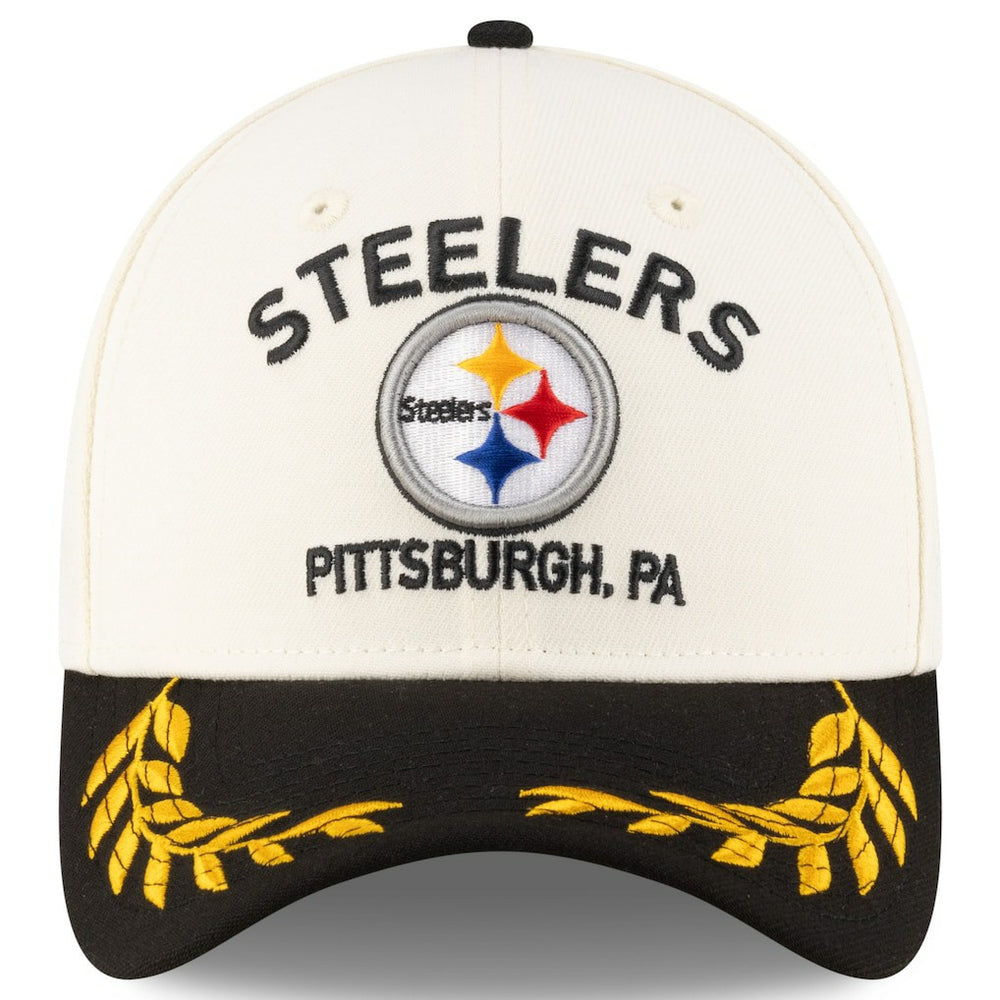 Pittsburgh Steelers New Era 2025 NFL Draft 39THIRTY Flex Hat - Cream/Black outlet