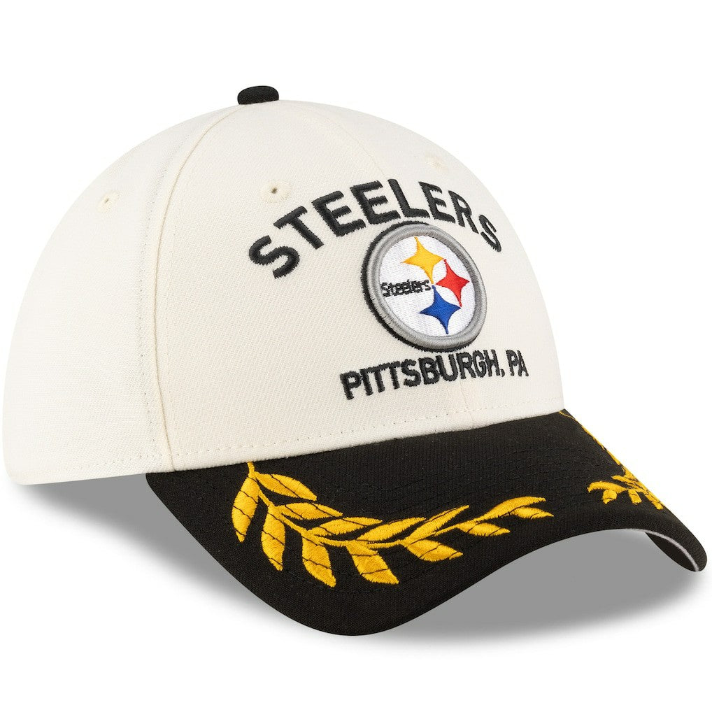 Pittsburgh Steelers New Era 2025 NFL Draft 39THIRTY Flex Hat - Cream/Black outlet