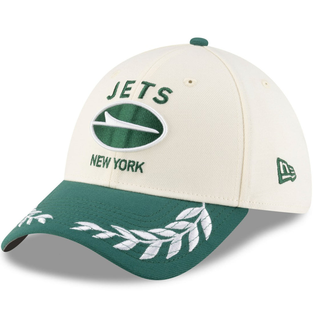 New York Jets New Era 2025 NFL Draft 39THIRTY Flex Hat - Cream/Green for sale