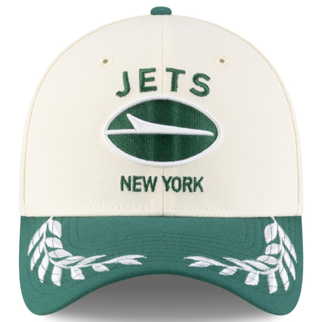 New York Jets New Era 2025 NFL Draft 39THIRTY Flex Hat - Cream/Green for sale
