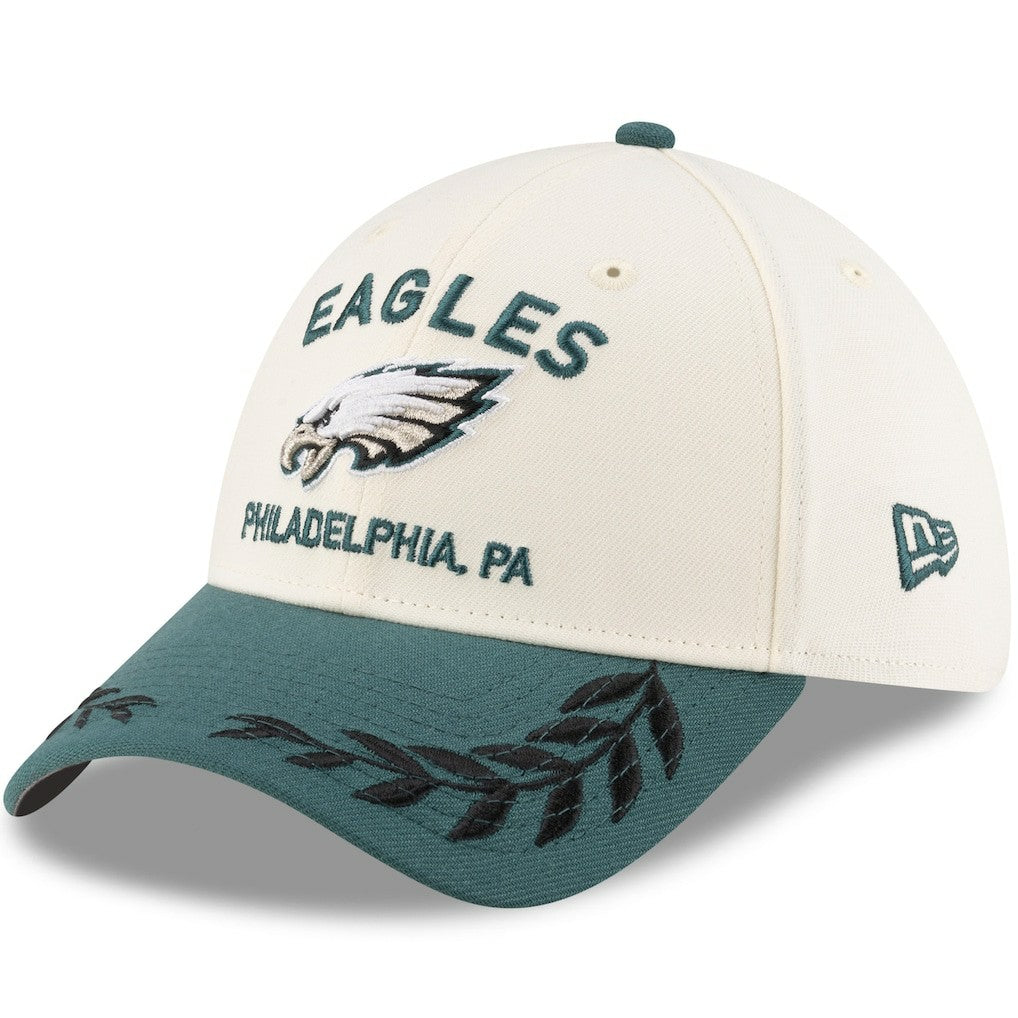 Philadelphia Eagles New Era 2025 NFL Draft 39THIRTY Flex Hat - Cream/Midnight Green outlet