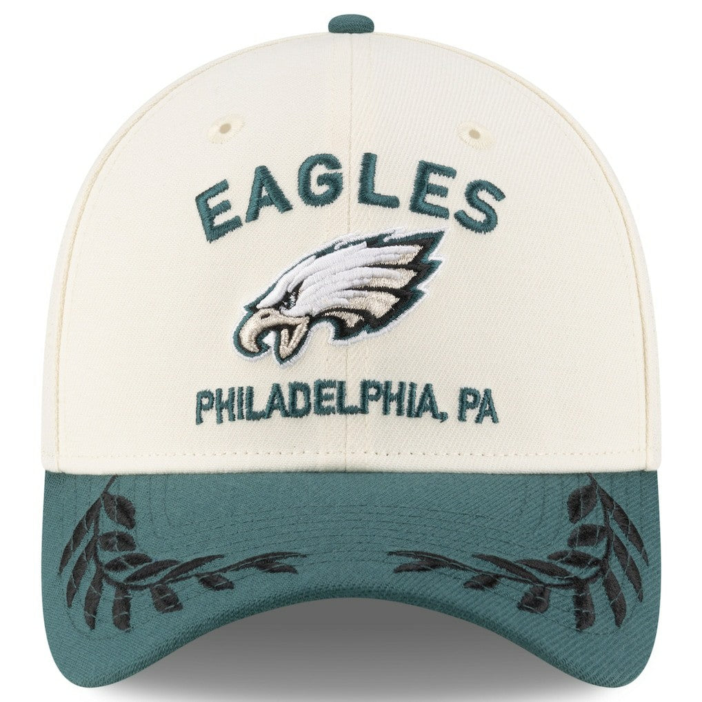 Philadelphia Eagles New Era 2025 NFL Draft 39THIRTY Flex Hat - Cream/Midnight Green outlet