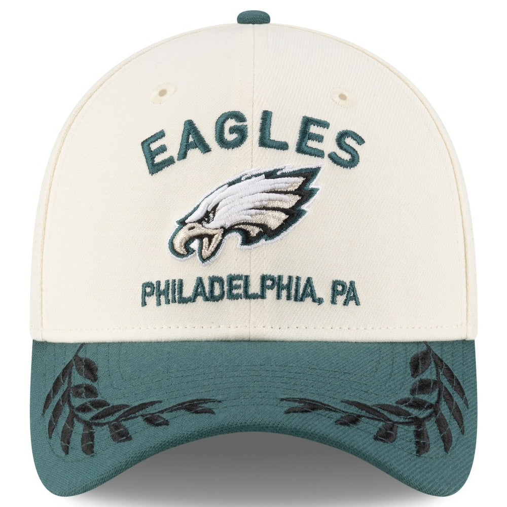 Philadelphia Eagles New Era 2025 NFL Draft 39THIRTY Flex Hat - Cream/Midnight Green outlet