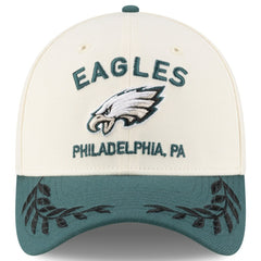 Philadelphia Eagles New Era 2025 NFL Draft 39THIRTY Flex Hat - Cream/Midnight Green outlet