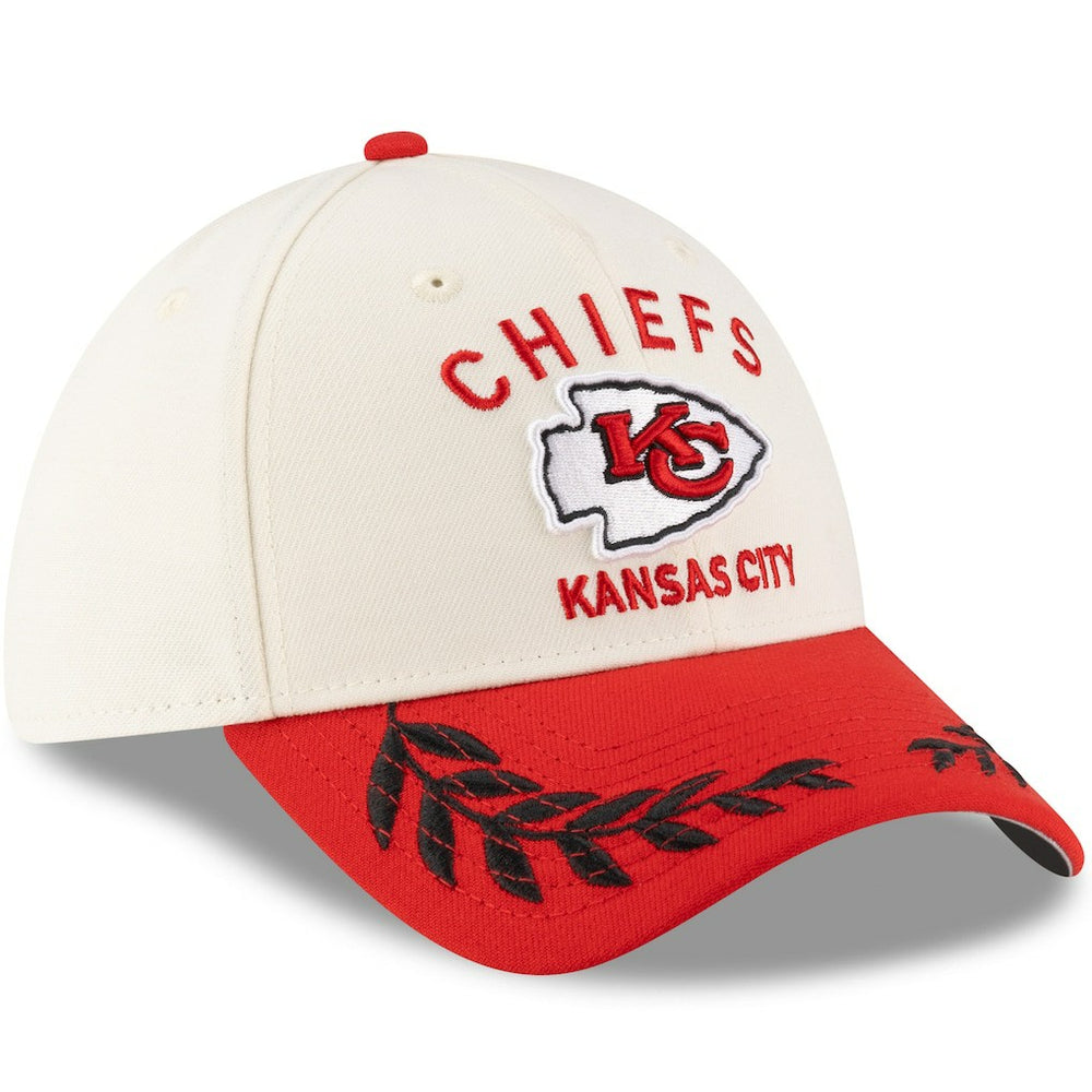 Kansas City Chiefs New Era 2025 NFL Draft 39THIRTY Flex Hat - Cream/Red for sale