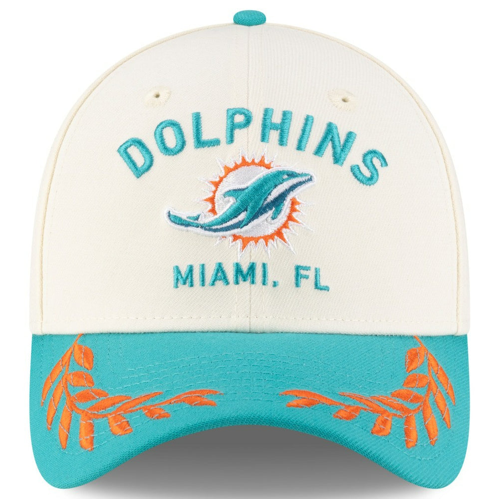 Miami Dolphins New Era 2025 NFL Draft 39THIRTY Flex Hat - Cream/Aqua outlet