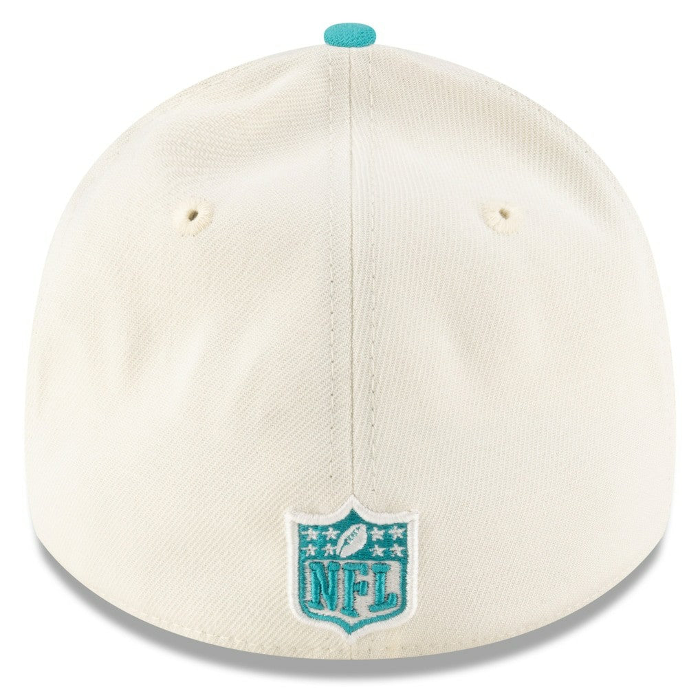 Miami Dolphins New Era 2025 NFL Draft 39THIRTY Flex Hat - Cream/Aqua outlet