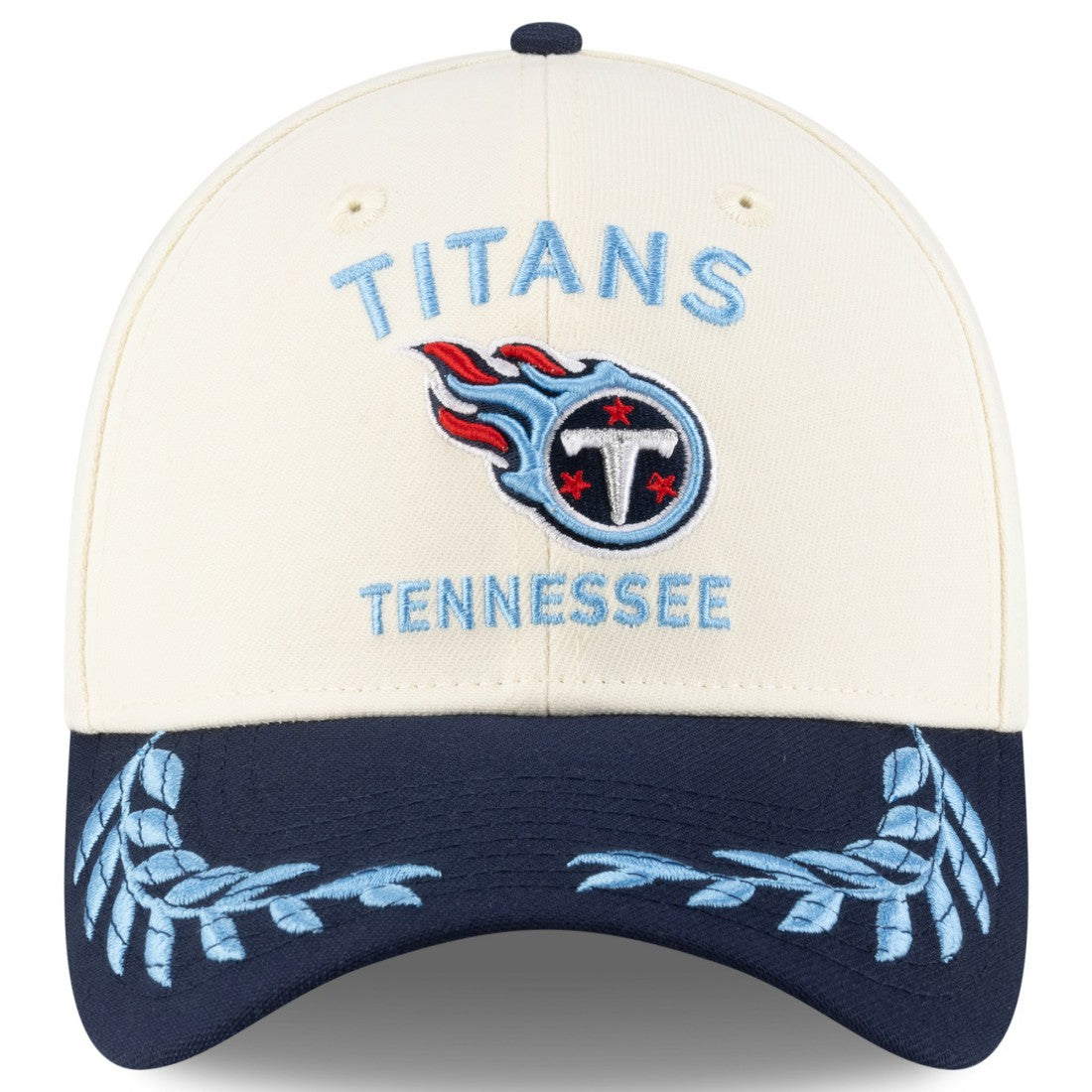 Tennessee Titans New Era 2025 NFL Draft 39THIRTY Flex Hat - Cream/Navy outlet