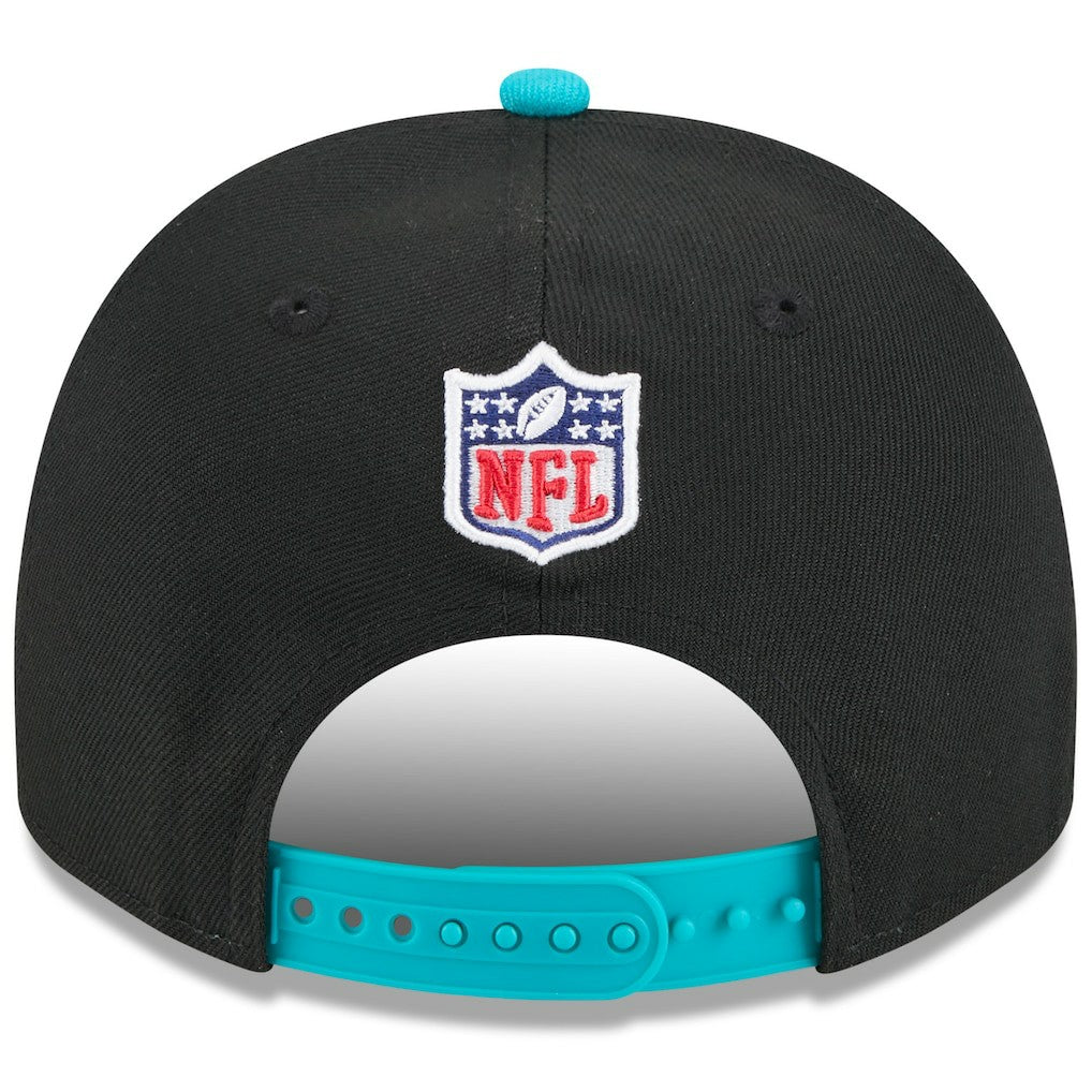 Miami Dolphins New Era Youth 2025 NFL Draft A-Frame 9FIFTY Snapback Hat - Black/Aqua online