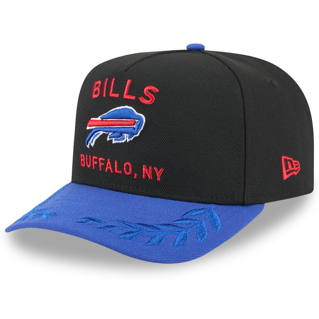 Buffalo Bills New Era Youth 2025 NFL Draft A-Frame 9FIFTY Snapback Hat - Black/Royal cheap