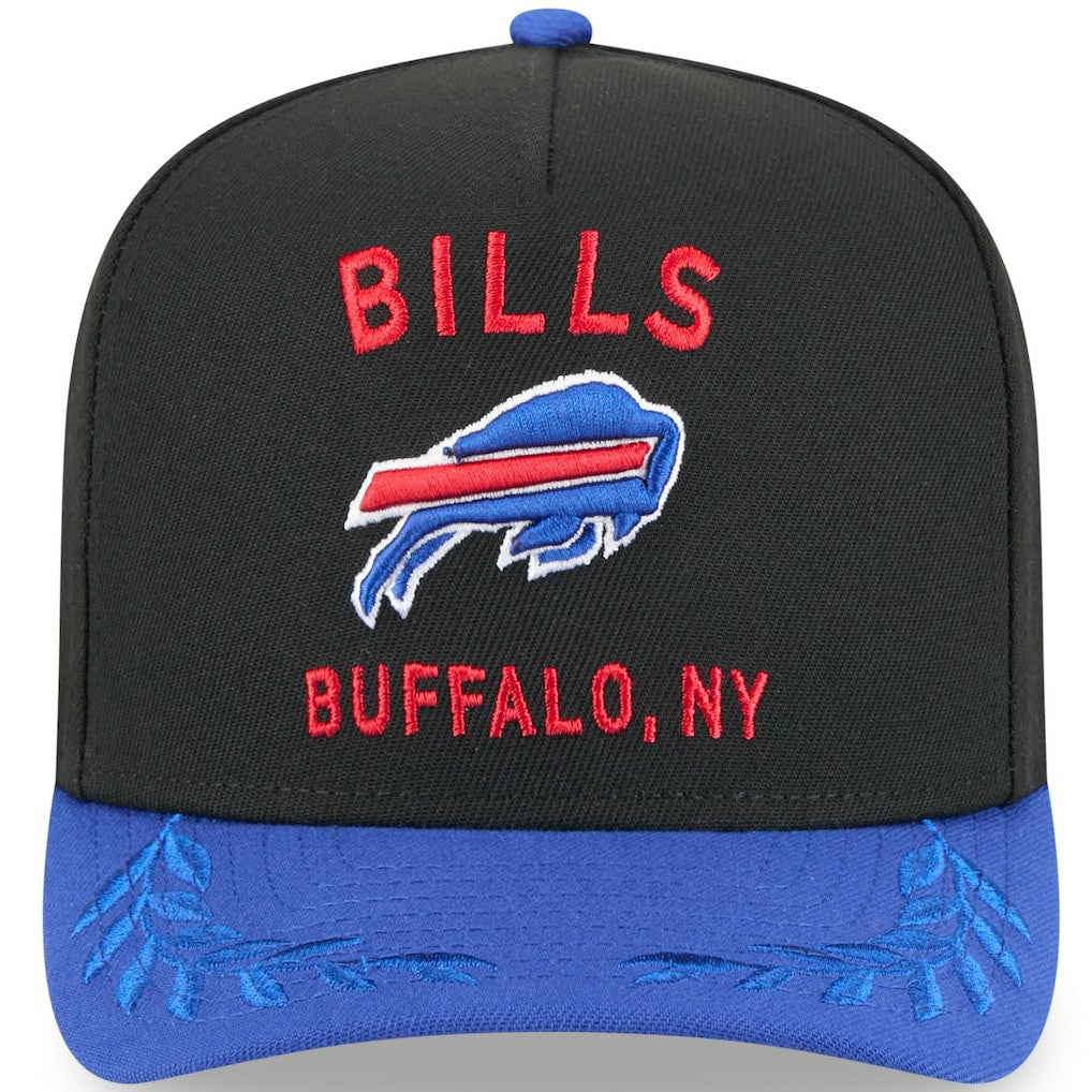 Buffalo Bills New Era Youth 2025 NFL Draft A-Frame 9FIFTY Snapback Hat - Black/Royal cheap