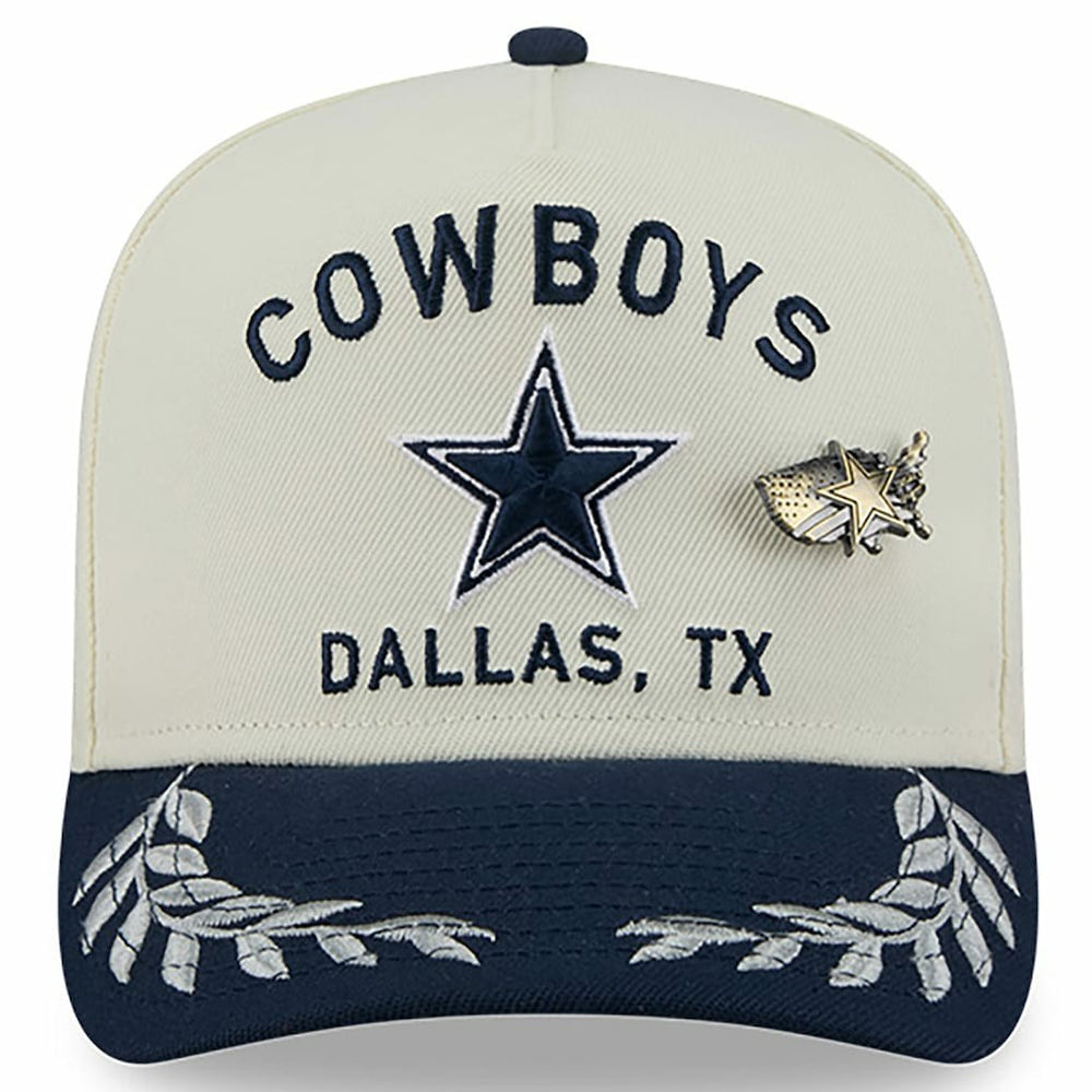 Dallas Cowboys New Era 2025 NFL Draft A-Frame 59FIFTY Fitted Hat - Cream/Navy on sale
