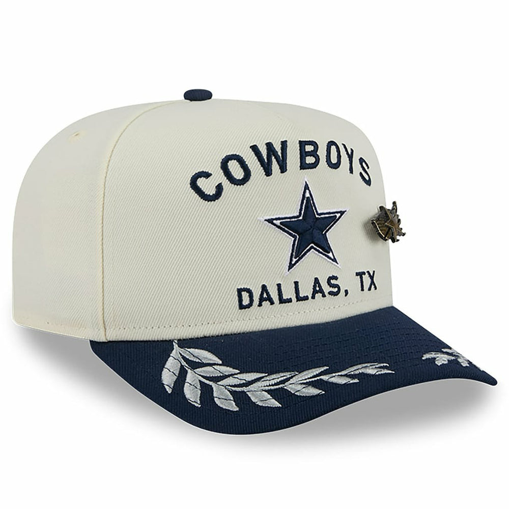 Dallas Cowboys New Era 2025 NFL Draft A-Frame 59FIFTY Fitted Hat - Cream/Navy on sale