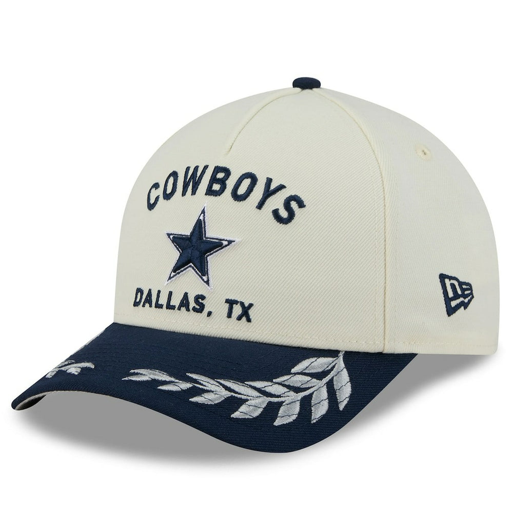 Dallas Cowboys New Era 2025 NFL Draft 9FORTY A-Frame M-Crown Adjustable Hat - Cream/Navy online