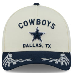 Dallas Cowboys New Era 2025 NFL Draft 9FORTY A-Frame M-Crown Adjustable Hat - Cream/Navy online