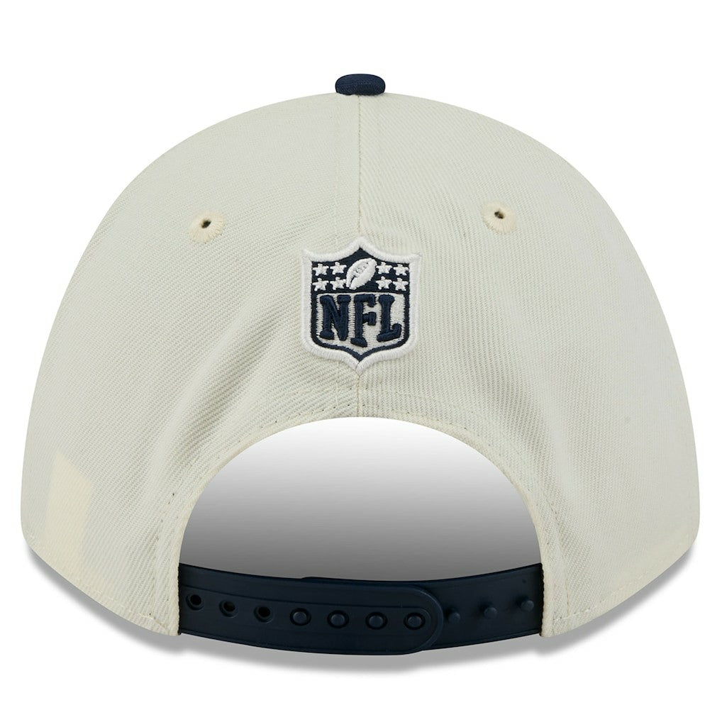 Dallas Cowboys New Era 2025 NFL Draft 9FORTY A-Frame M-Crown Adjustable Hat - Cream/Navy online