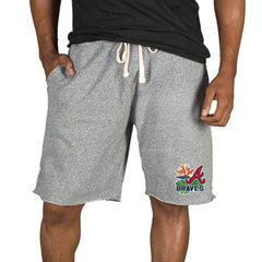 Atlanta Braves Concepts Sport Mainstream Tri-Blend Shorts Gray