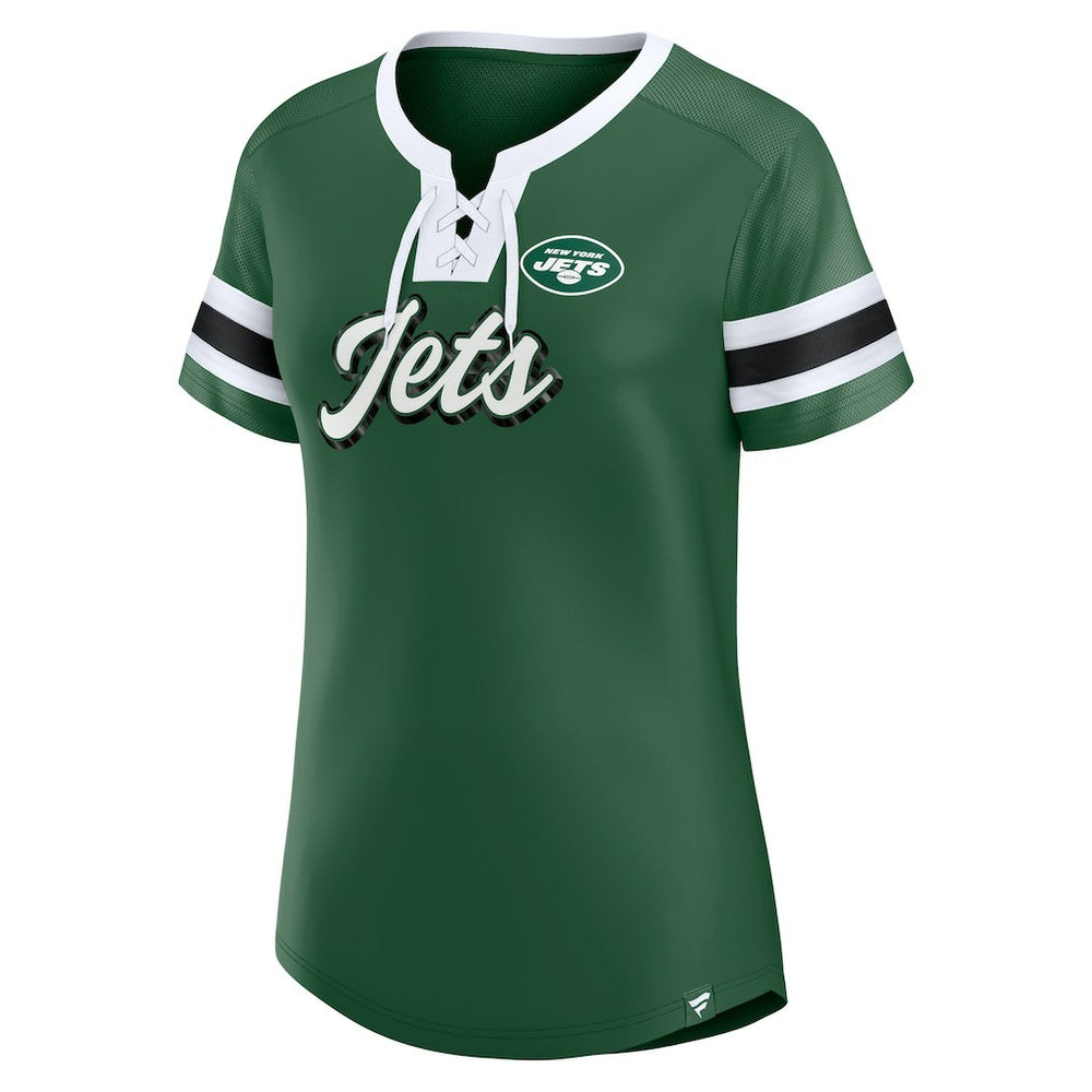 New York Jets Women's Original State Lace-Up T-Shirt - Green cheap