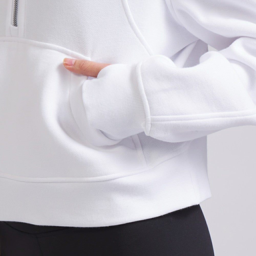 Vancouver Canucks lululemon Women's Scuba Oversized Half-Zip Hoodie - White Hoodies